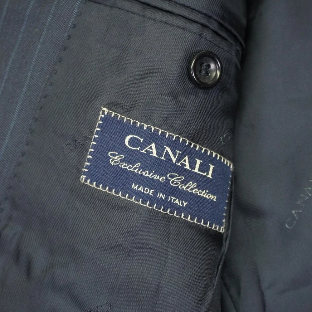 (Lot of 2) Canali Blazer Men 50R EU 40R US Grey Navy Pinstripe Wool Sport Coat